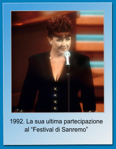 1992. La sua ultima partecipazione al Festival di Sanremo