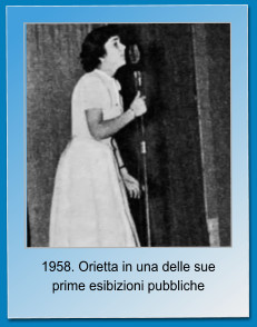 1958. Orietta in una delle sue prime esibizioni pubbliche